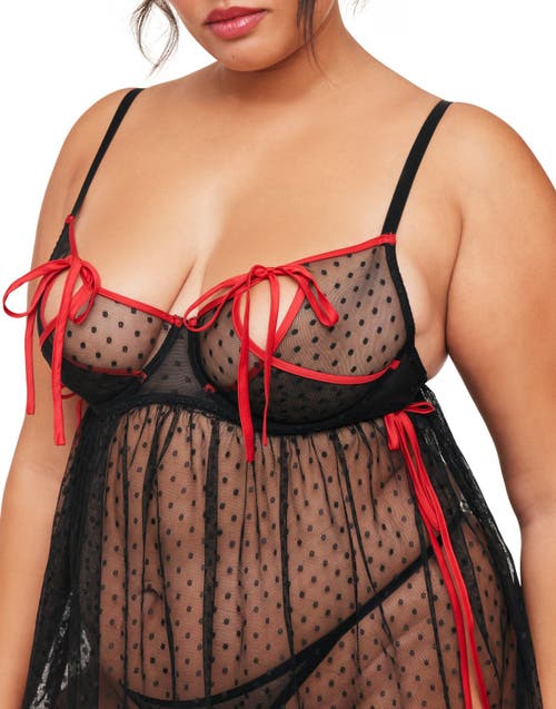 Adore Me Noemi Babydoll Lingerie In Black