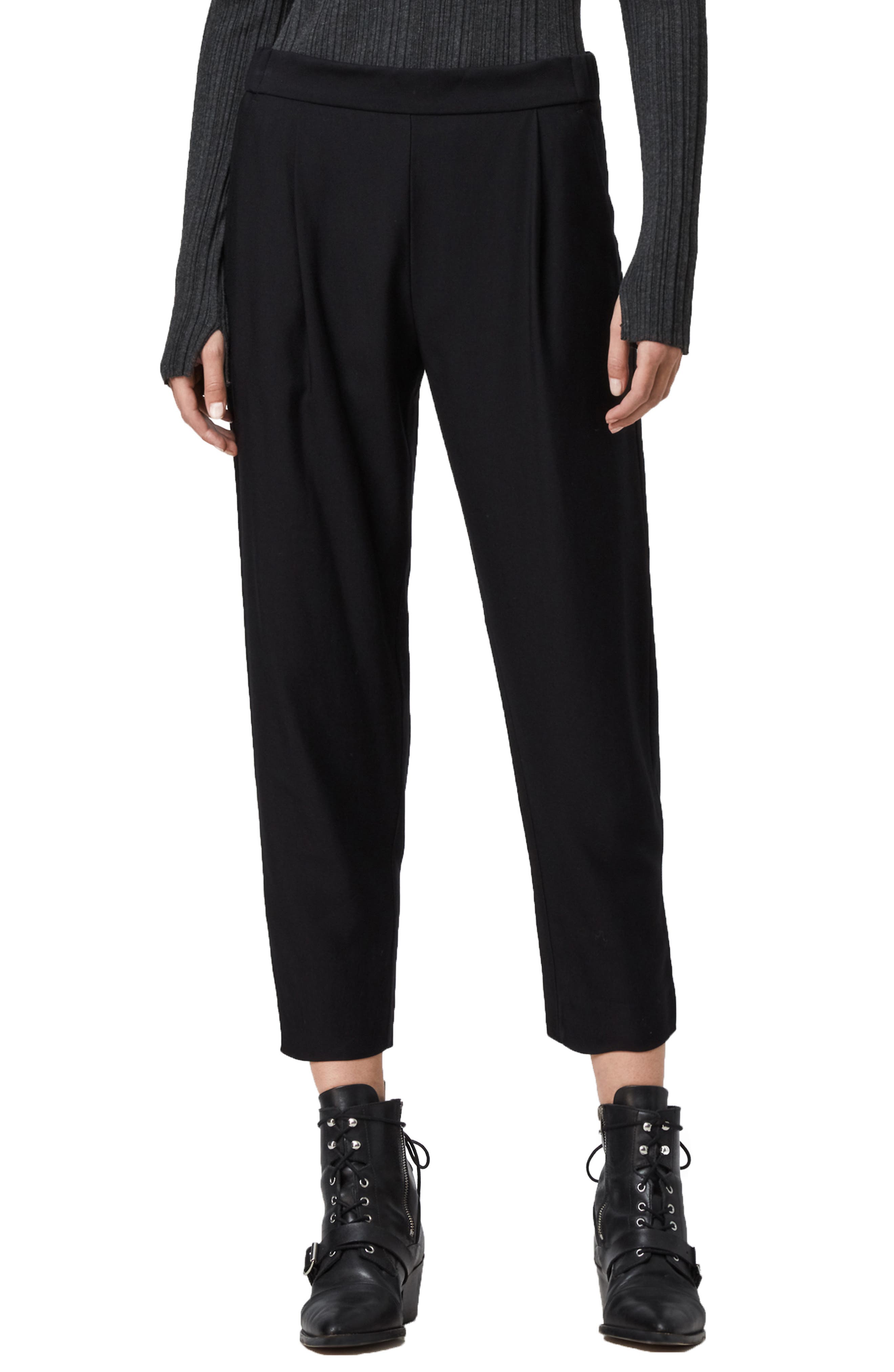 Allsaints 291031 Women's Aleida Crop Trousers, Size 4 - Black | eBay