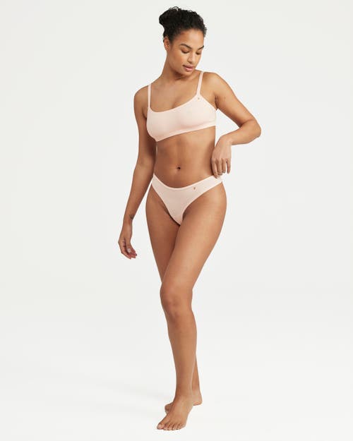 Nudea The Stretch Dipped Thong In Blush Pink