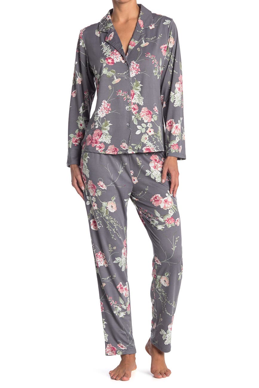 Flora Nikrooz Sleepwear | Patricia Floral Long Sleeve Shirt & Pants 2 ...