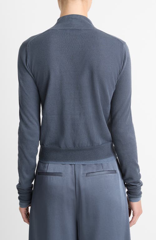 Shop Vince Double Layer Turtleneck Sweater In Iris Water/dark Water