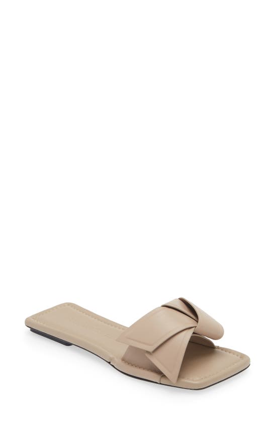 Shop Acne Studios Musubi Bow Slide Sandal In Taupe Beige