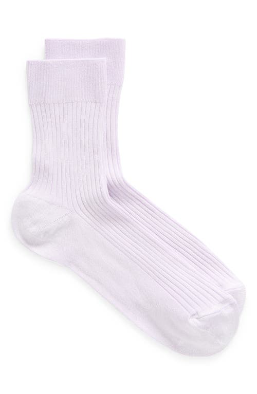 Nordstrom Shine Rib Crew Socks In White