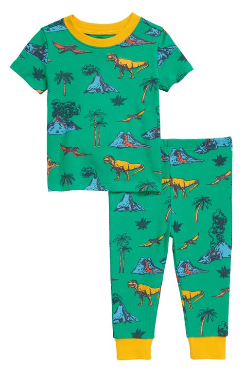 Tucker + Tate Kids' Tight Fit Pajamas in Green Holly Dinoscape