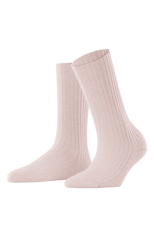 Falke Cosy Wool Blend Boot Socks in Light Pink