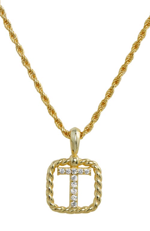 SAVVY CIE JEWELS Initial Pendant Necklace in Yellow-T at Nordstrom