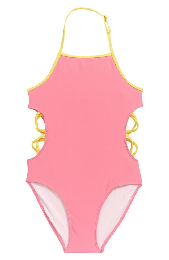 Shop Treasure & Bond Cutout One-piece Swimsuit In Pink Aurora