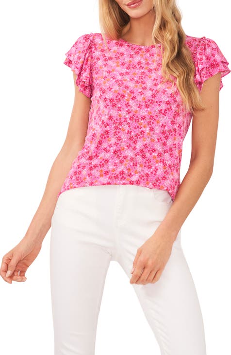 Floral Double Ruffle Sleeve Top