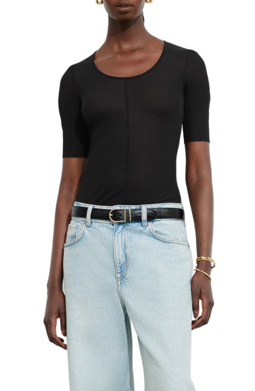 Shop & Other Stories Sheer Silk T-shirt In Black Dark