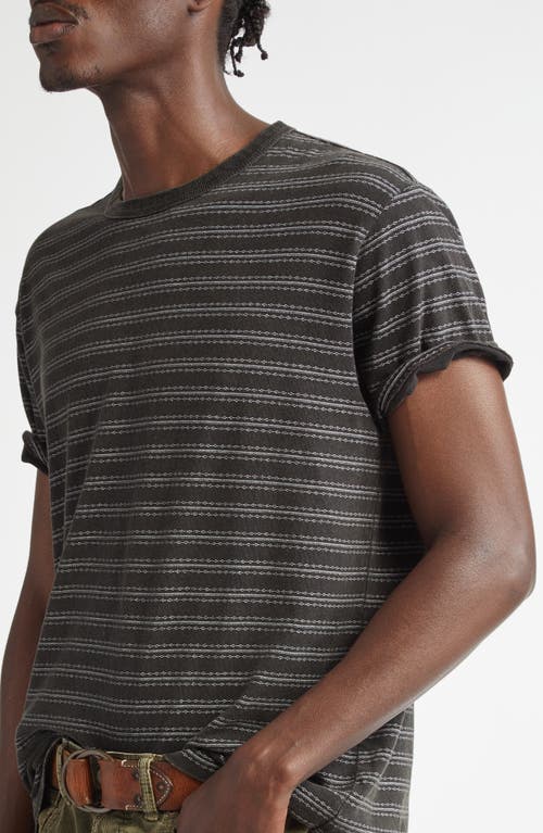 Shop Double Rl Stripe Cotton Jersey T-shirt In Black Multi