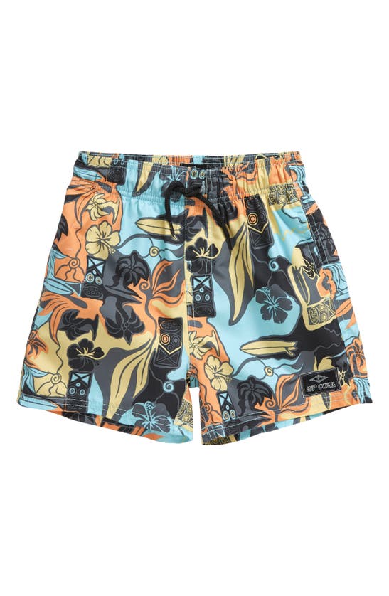 Shop Rip Curl Kids' Shred Revival Swim Trunks In Bright Yellow