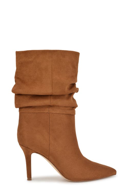 Shop Nine West Slouch Pointed Toe Bootie In Dark Natural