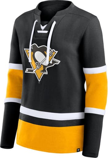 NHL Pittsburgh Penguins Men's Long Sleeve Hooded Sweatshirt with Lace - S