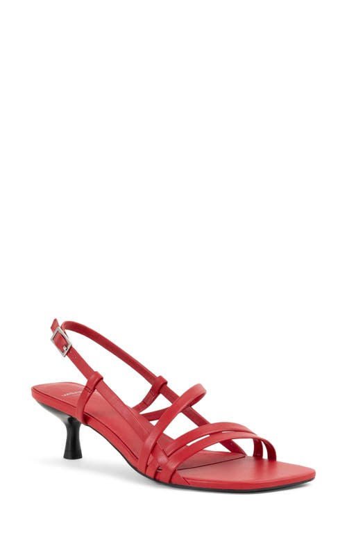 Jonna Slingback Kitten Heel Sandal in Bright Red