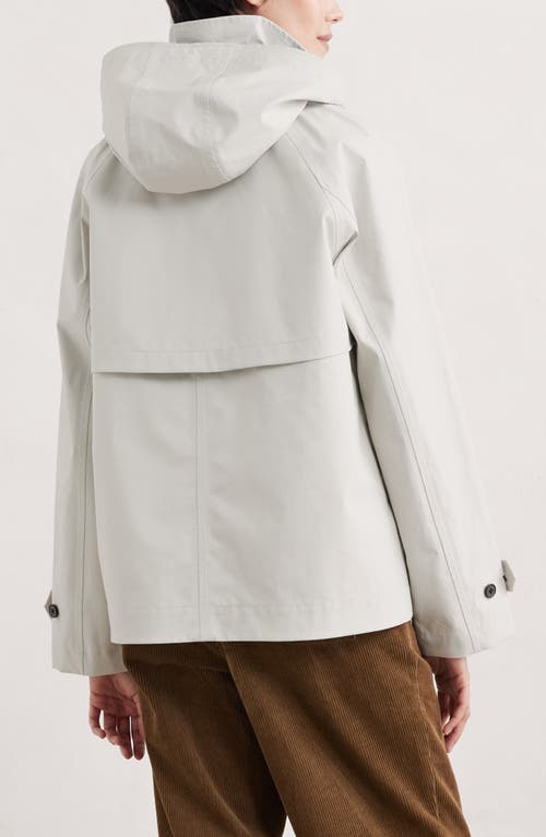 Shop Seasalt Cornwall Neap Tide Waterproof Organic Cotton Jacket With Removable Hood In Driftwood White