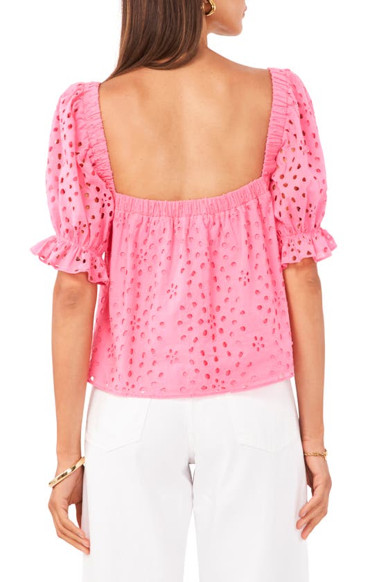 Shop 1.state Eyelet Puff Sleeve Top In Island Bloom