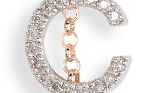 Meshmerise Bezel Diamond Initial Chain Necklace In Rose-c