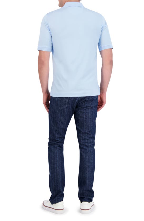 Robert Graham The Player Solid Cotton Jersey Polo In Light Blue