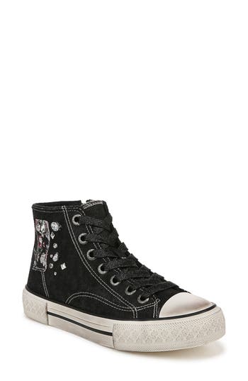 Blowfish Footwear Kimber High Top Sneaker In Black Acid Wash Twill