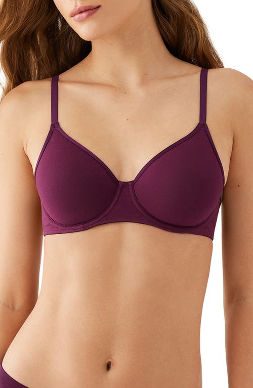 b.tempt'D by Wacoal Cotton to a Tee Underwire Unlined Bra in Potent Purple 