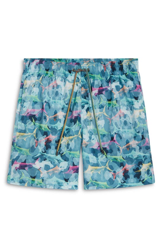 Bugatchi Cosmo Swim Trunks In Aqua