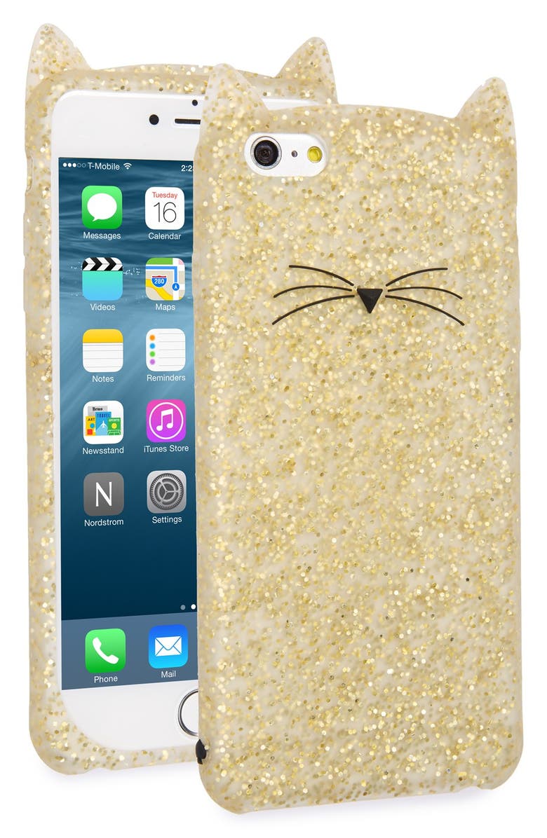 Kate Spade New York Glitter Cat Iphone 6 Plus 6s Plus Case Nordstrom