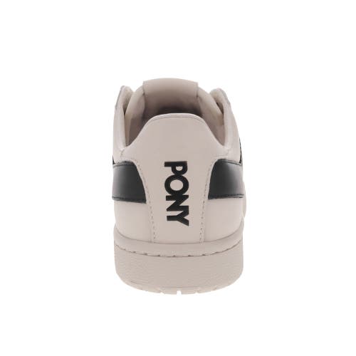 Pony Mens M-80 Low Genuine Leather Premium Lace Up Athletic Sneaker Shoe In Off White/black