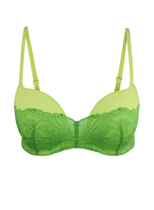 Adore Me Cyla Push Up Plunge Bra In Medium Green