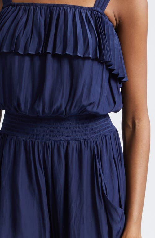 Ramy Brook Shay Ruffle Sleeveless Jumpsuit In Spring Navy