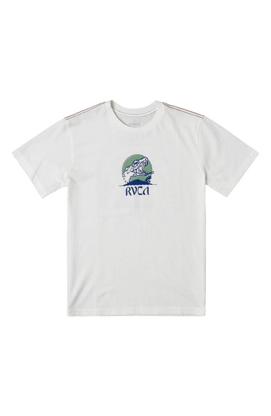Rvca Kids' Whiskey Bite Logo Graphic T-shirt In Antique White