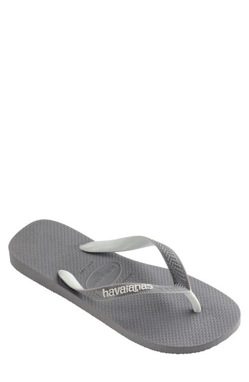 Shop Havaianas 'top Mix' Flip Flop In Steel Grey/grey