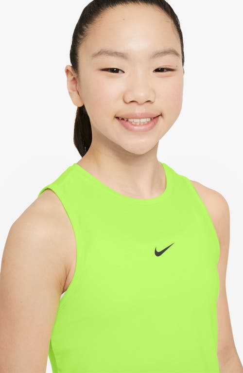 Shop Nike Kids' Dri-fit Pro Tank Top In Volt/black