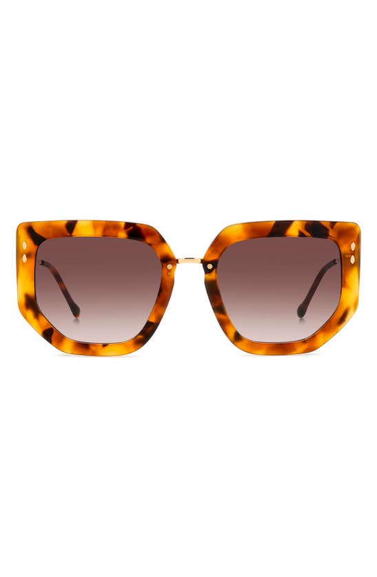 Shop Isabel Marant 55mm Gradient Cat Eye Sunglasses In Havana Gold/ Brown Gradient