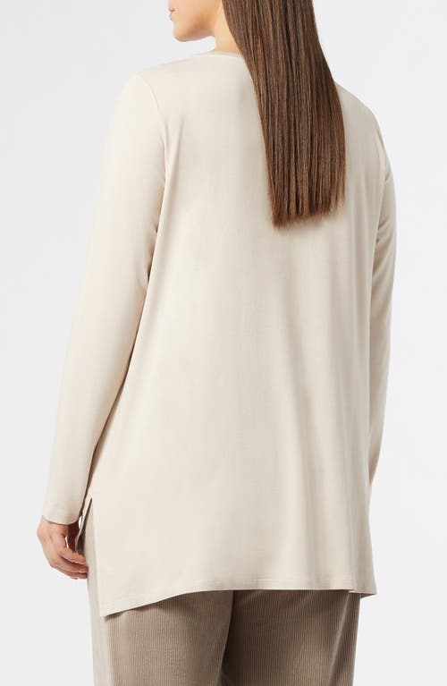 Shop Marina Rinaldi Luppolo Metallic Trim Knit Top In Beige