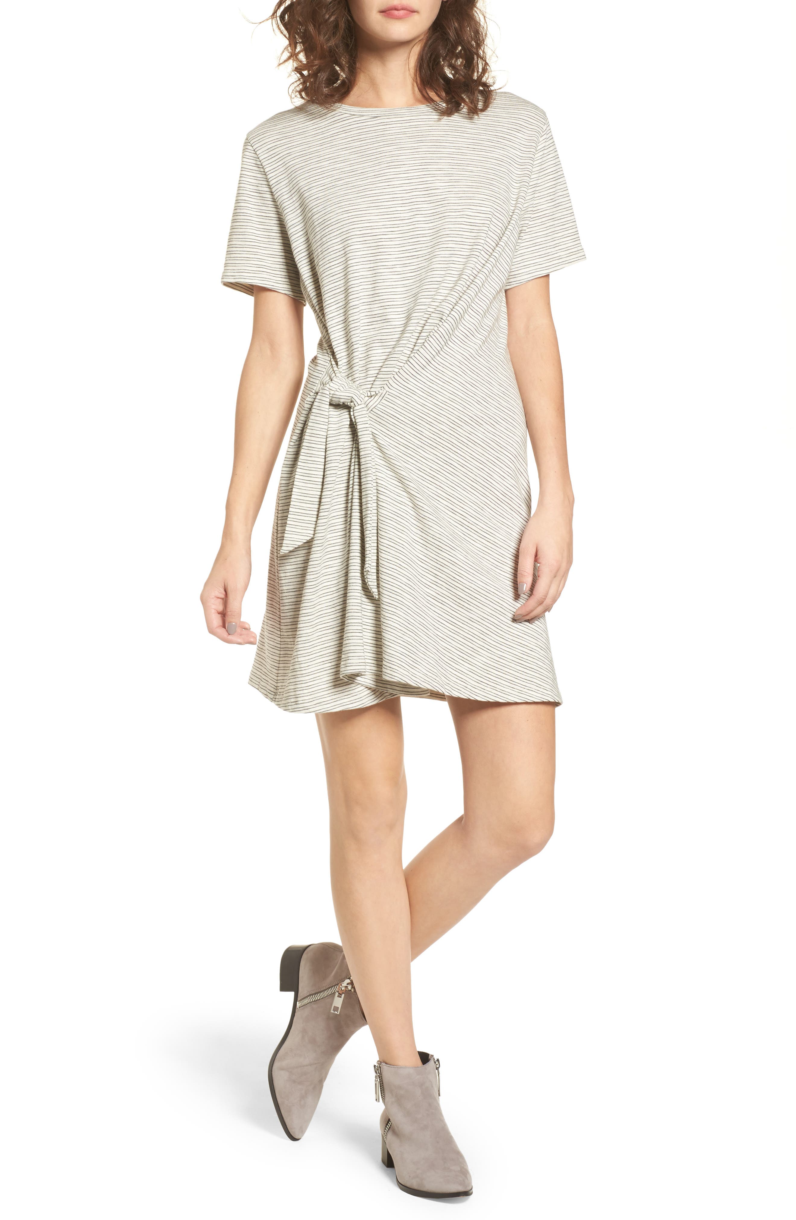 side tie t shirt dress