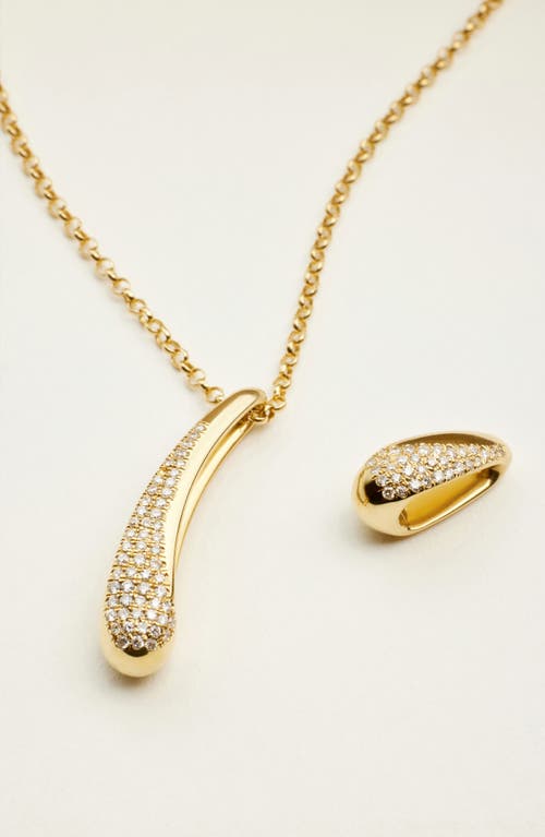 Kloto Snuggle Diamond Double Pendant Necklace In Gold