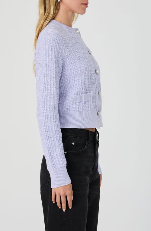 Shop French Connection Metallic Cotton Blend Cardigan In Lavendar