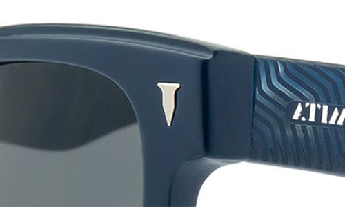Shop Mita Sustainable Eyewear The Wave 50mm Square Sunglasses In Matte Dk. Blue/smoke