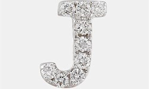 Shop Bony Levy Single Initial Earring In White Gold/j