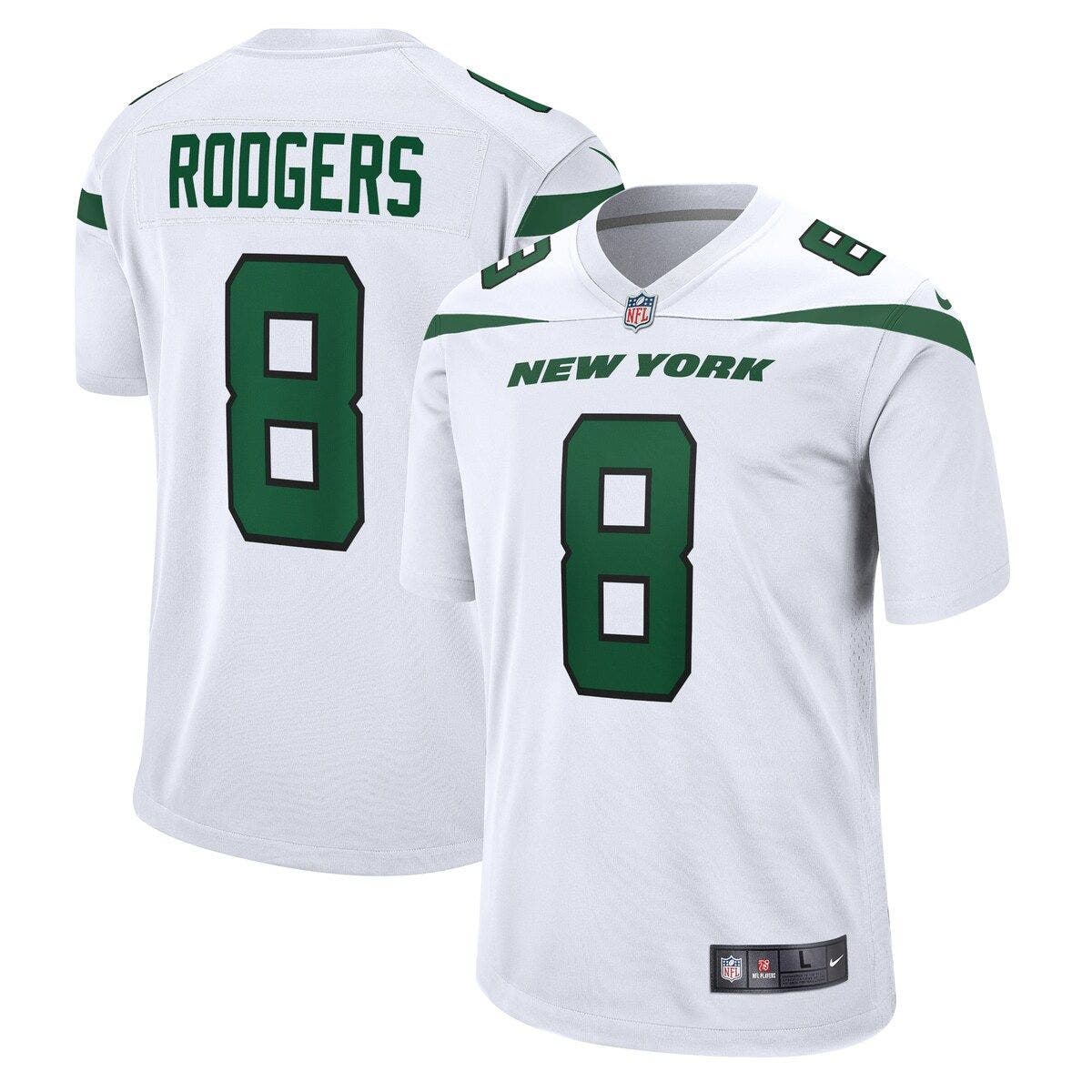Nike Men s Nike Aaron Rodgers White New York Jets Game Jersey