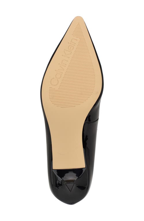 Calvin Klein Kierra Pointed Toe Pump In Black Patent