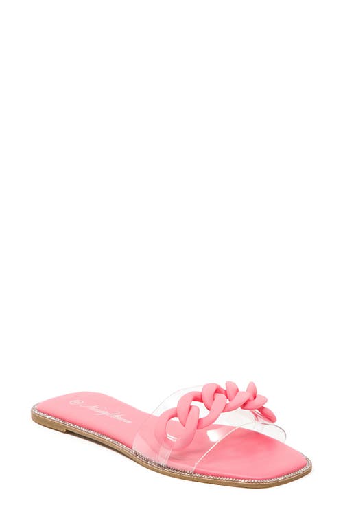 Ninety Union Women's Tampa Chain Link Vinyl Slides In Fuchsia