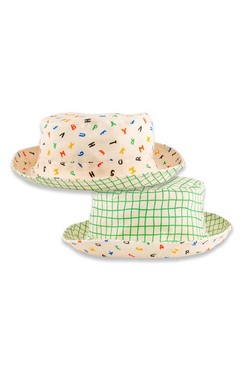 Miki Miette Reversible Cotton Bucket Hat in Creme at Nordstrom, Size 6-12 M