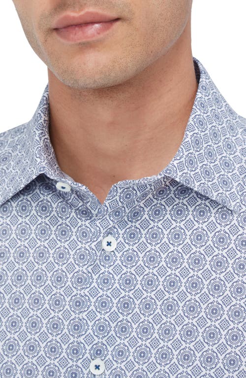 Shop Bugatchi James Ooohcotton® Mandala Print Button-up Shirt In Navy