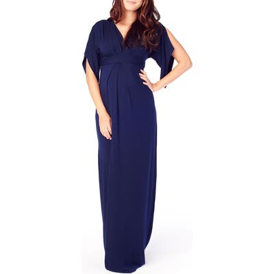 Ingrid & Isabel Split Sleeve Maternity Maxi Dress, Blue