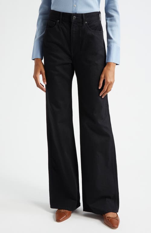 Shop Veronica Beard Taylor High Waist Wide Leg Jeans In Onyx