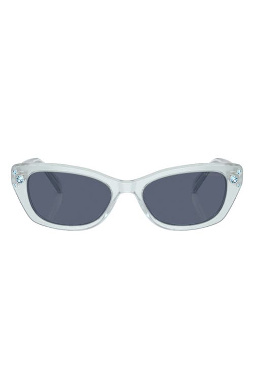 Shop Swarovski Constella 54mm Polarized Pillow Sunglasses In Light Blue