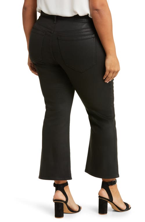 Shop Madewell Kick Out Crop Coated Jeans In True Black