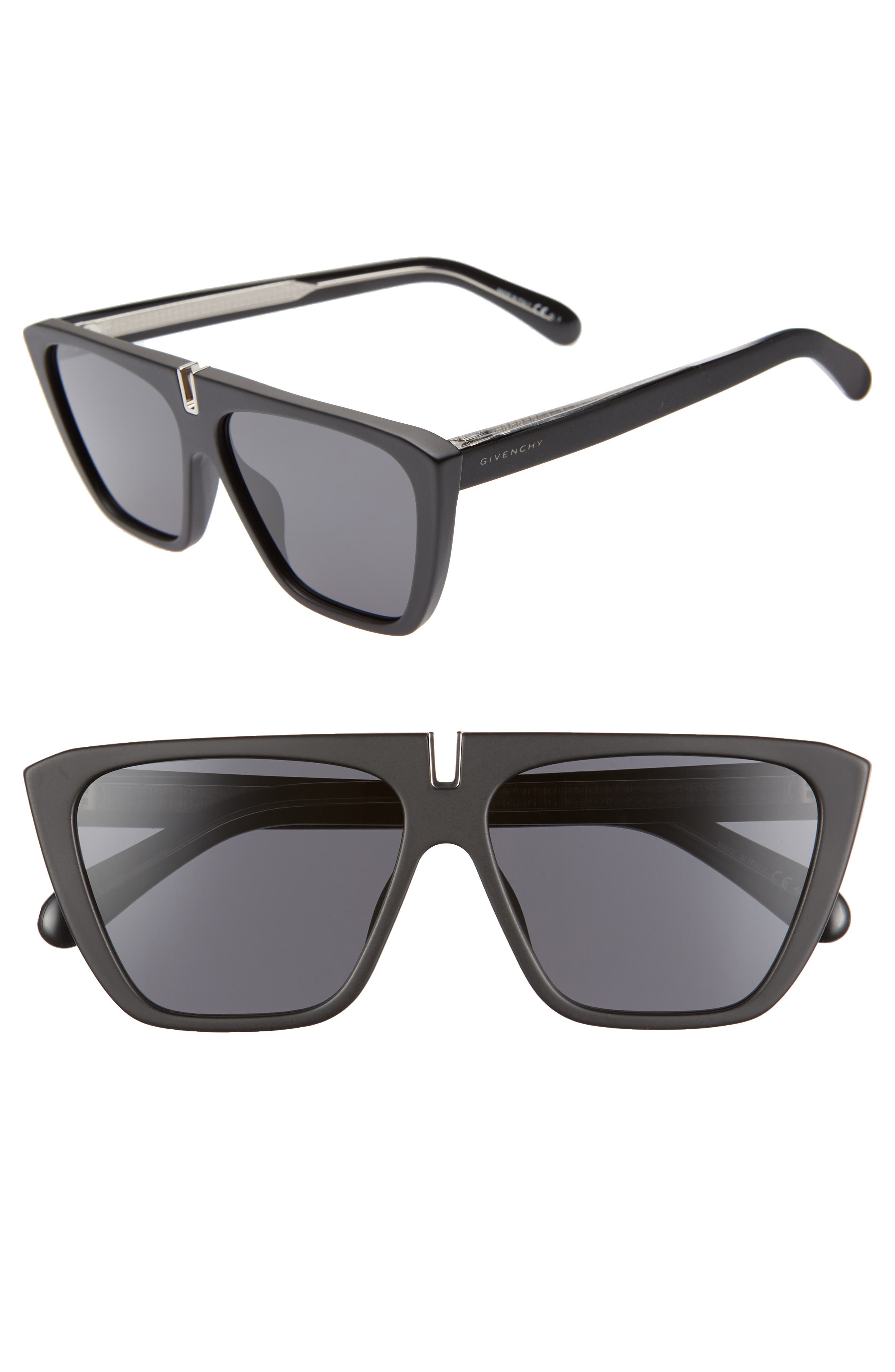 givenchy 58mm flat top sunglasses black