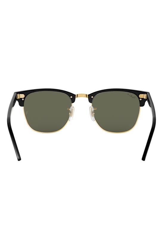 Ray Ban Clubmaster 55mm Polarized Square Sunglasses In Black